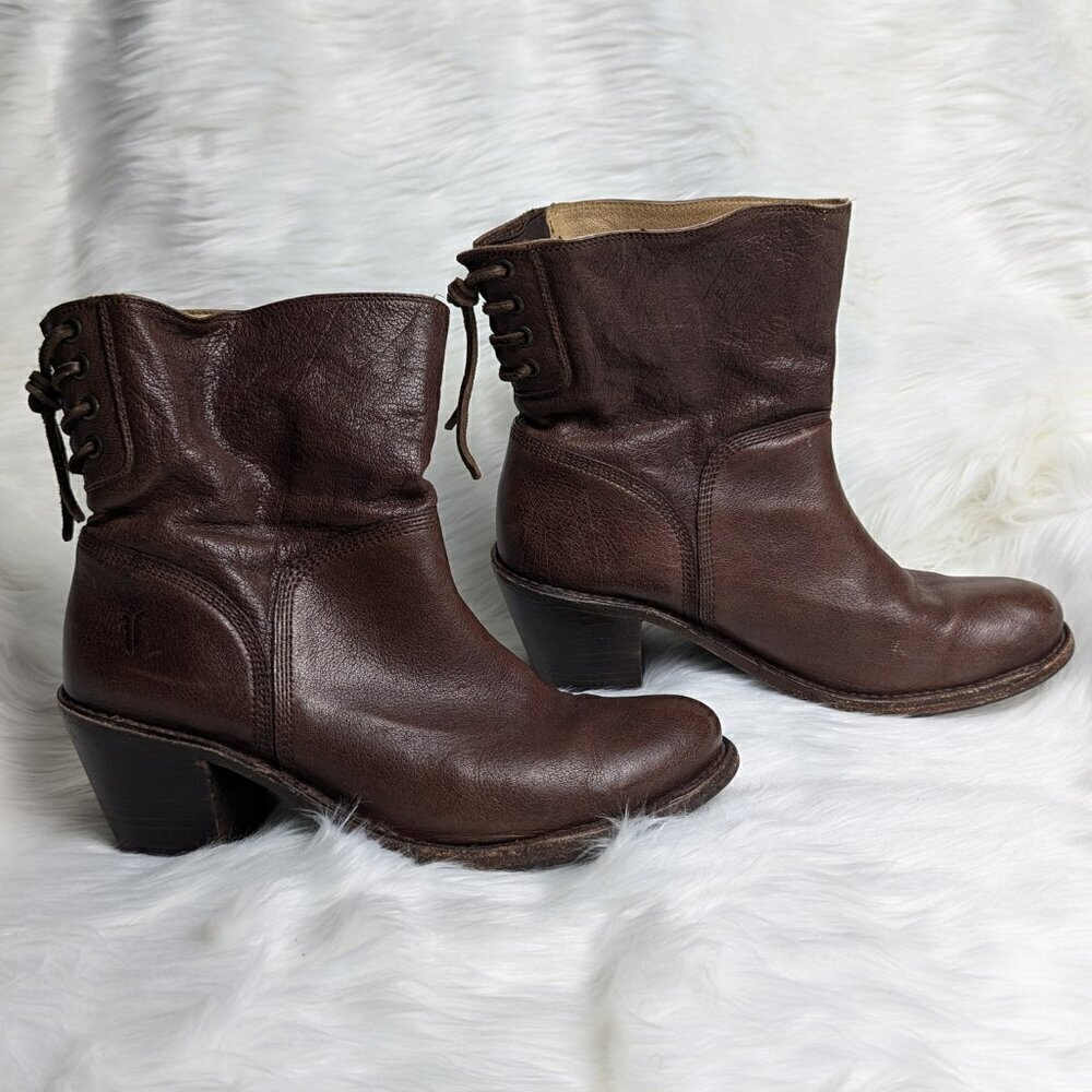 Frye Western Style Carmen Women's Boots - Brown Color Size 8 1/2 B